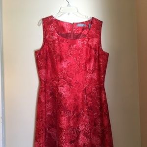 Kate Hill 100% Silk Red Dress